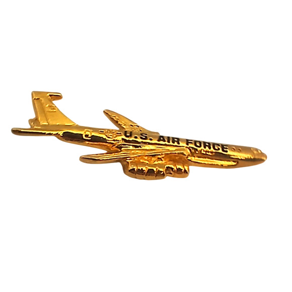 U.S. Air Force Jet Lapel Pin Gold Tone Military Bomber Tie Tack Aviation Gift - Picture 5 of 11